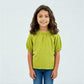 Girls Cotton Hi-Low Pleated Top