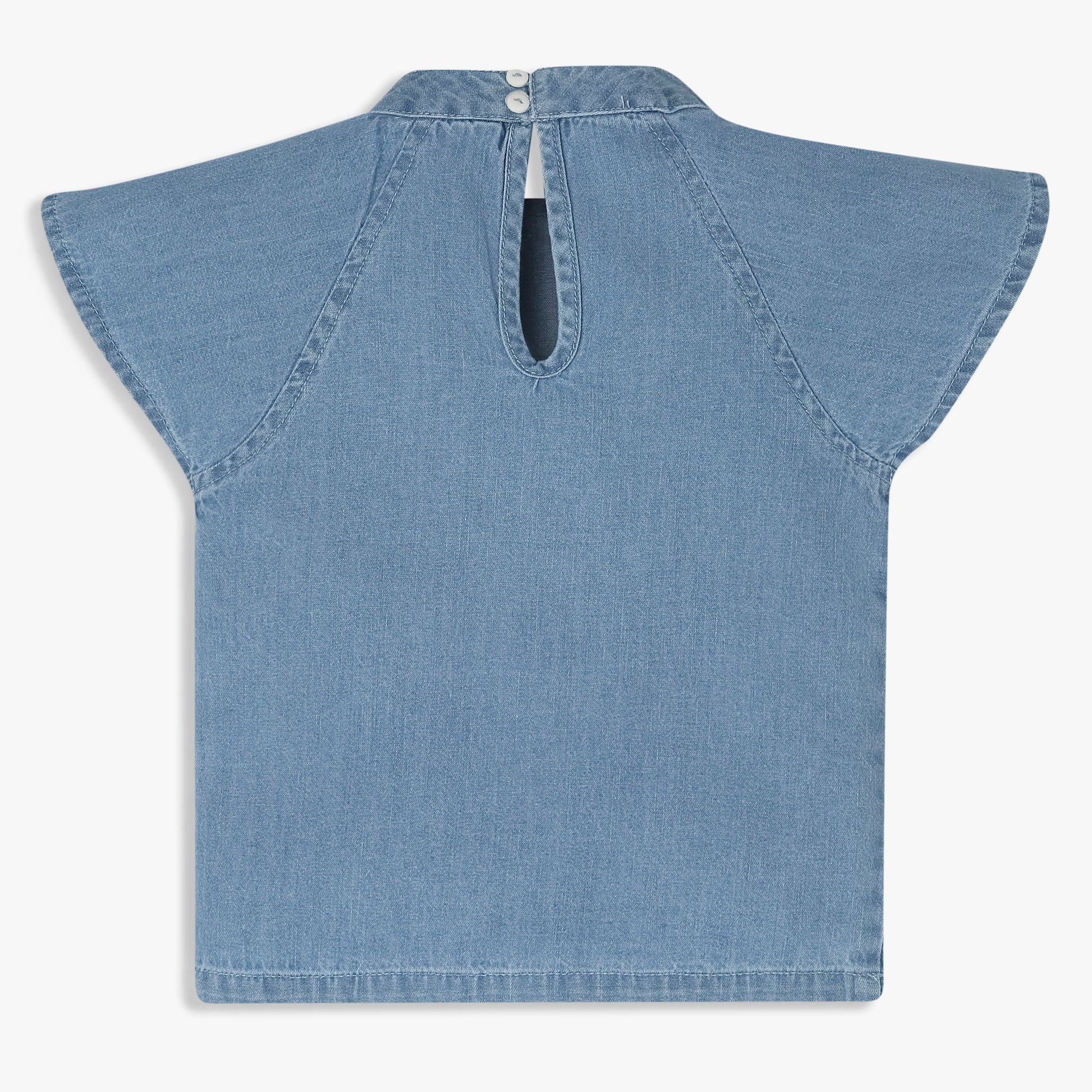 Girls Embroidered Hi-Low Pleated Top