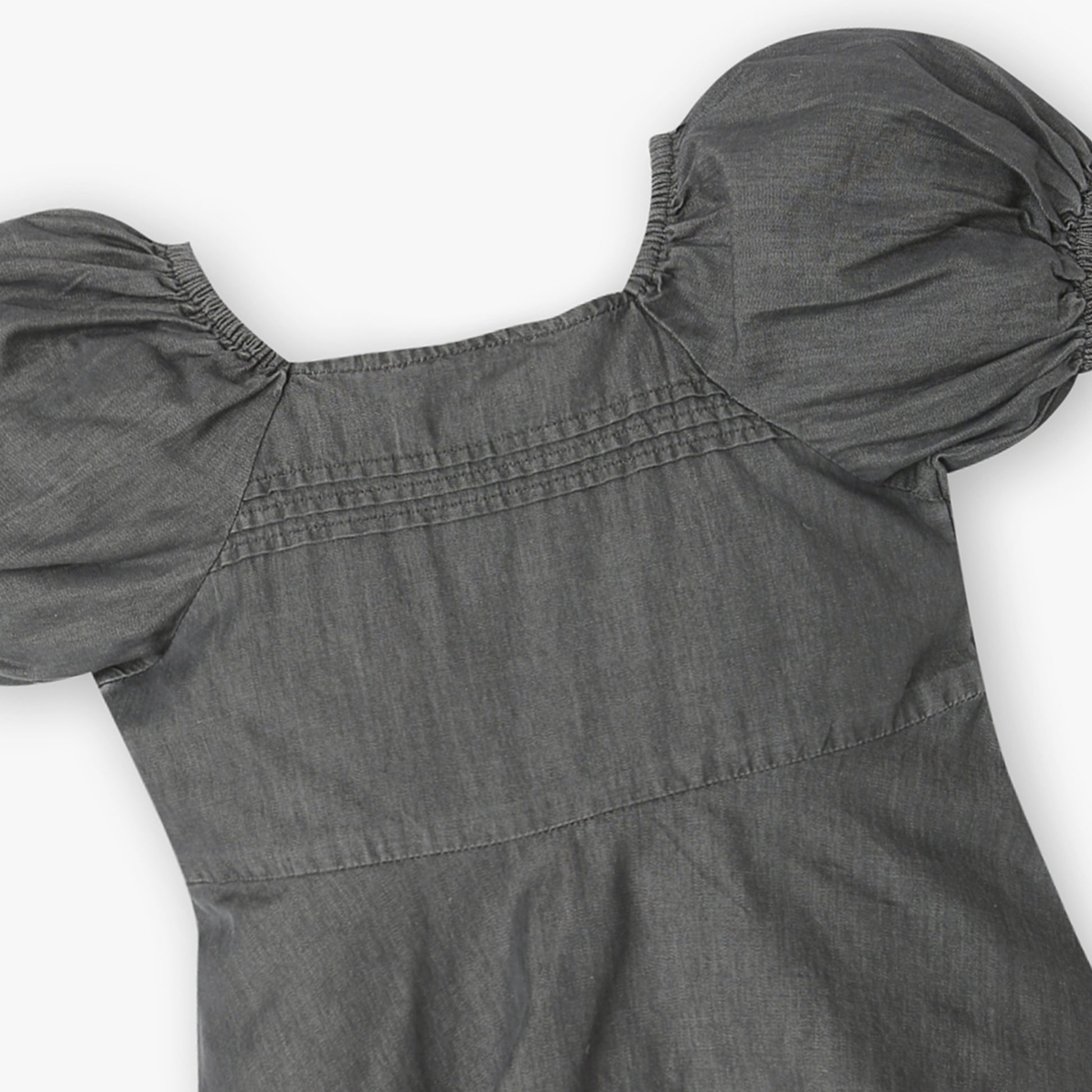 Girls Cotton Hi-Low Pleated Top