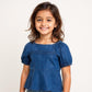 Girls Cotton Hi-Low Pleated Top