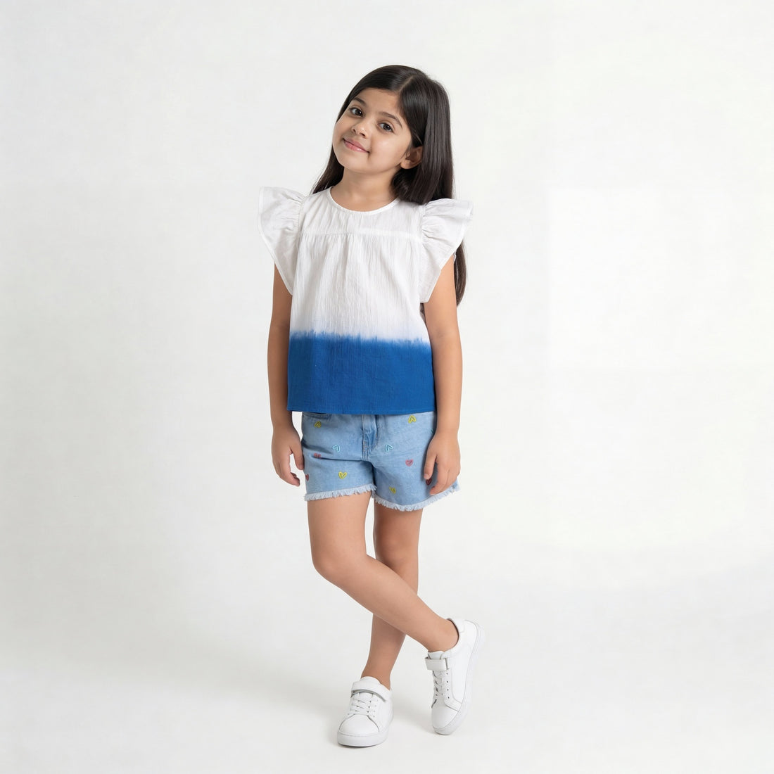 Girls Cotton Tie-Dye Woven Top