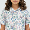 Girls Printed Camp Collar Top