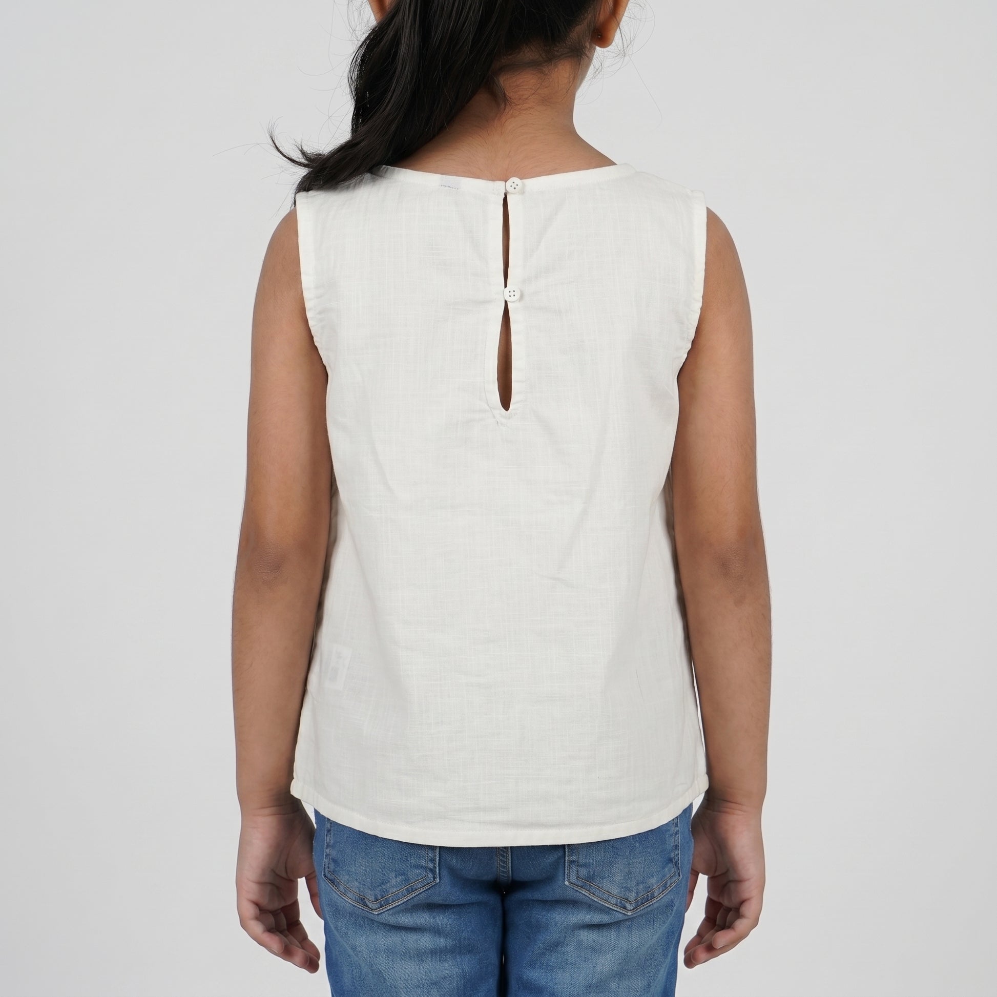 Girls Cotton Embroidered Boho Top