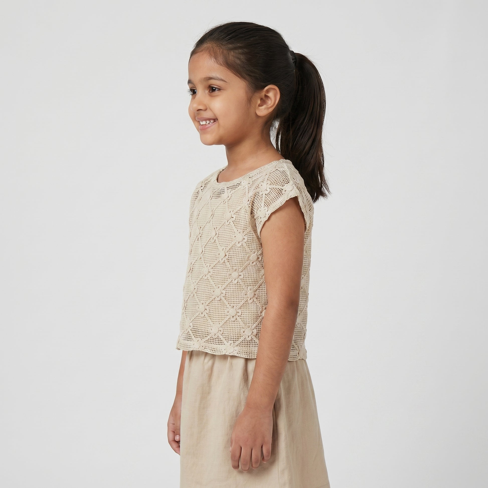 Girls Cotton Lace Boho Top