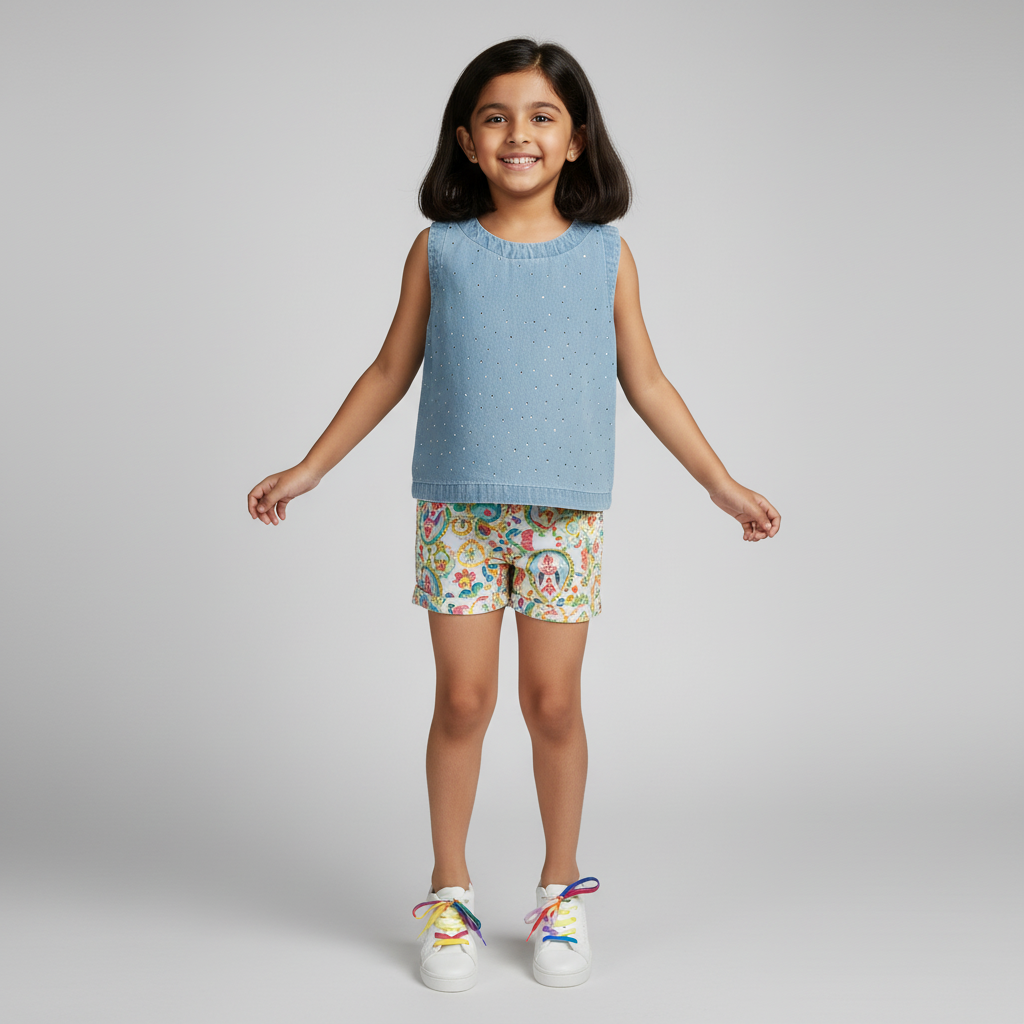 Girls Studded Crop Top