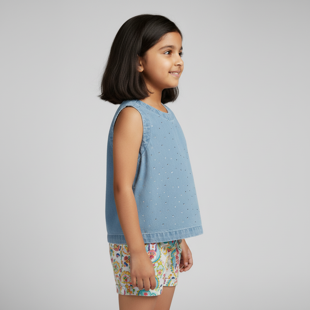 Girls Studded Crop Top