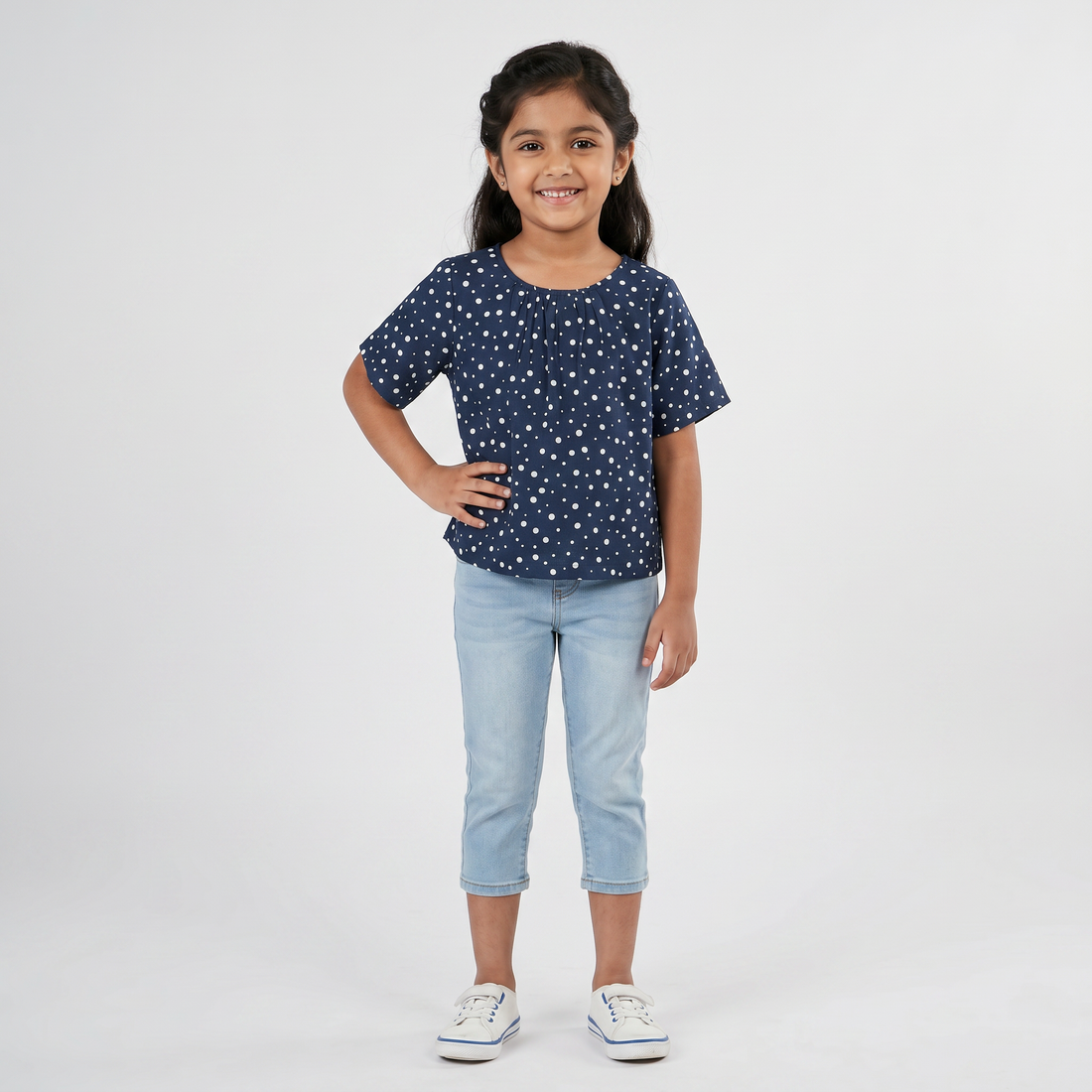 Girls Polka Dot A-Line Top