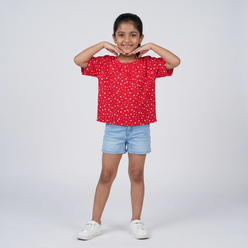 Girls Polka Dot A-Line Top