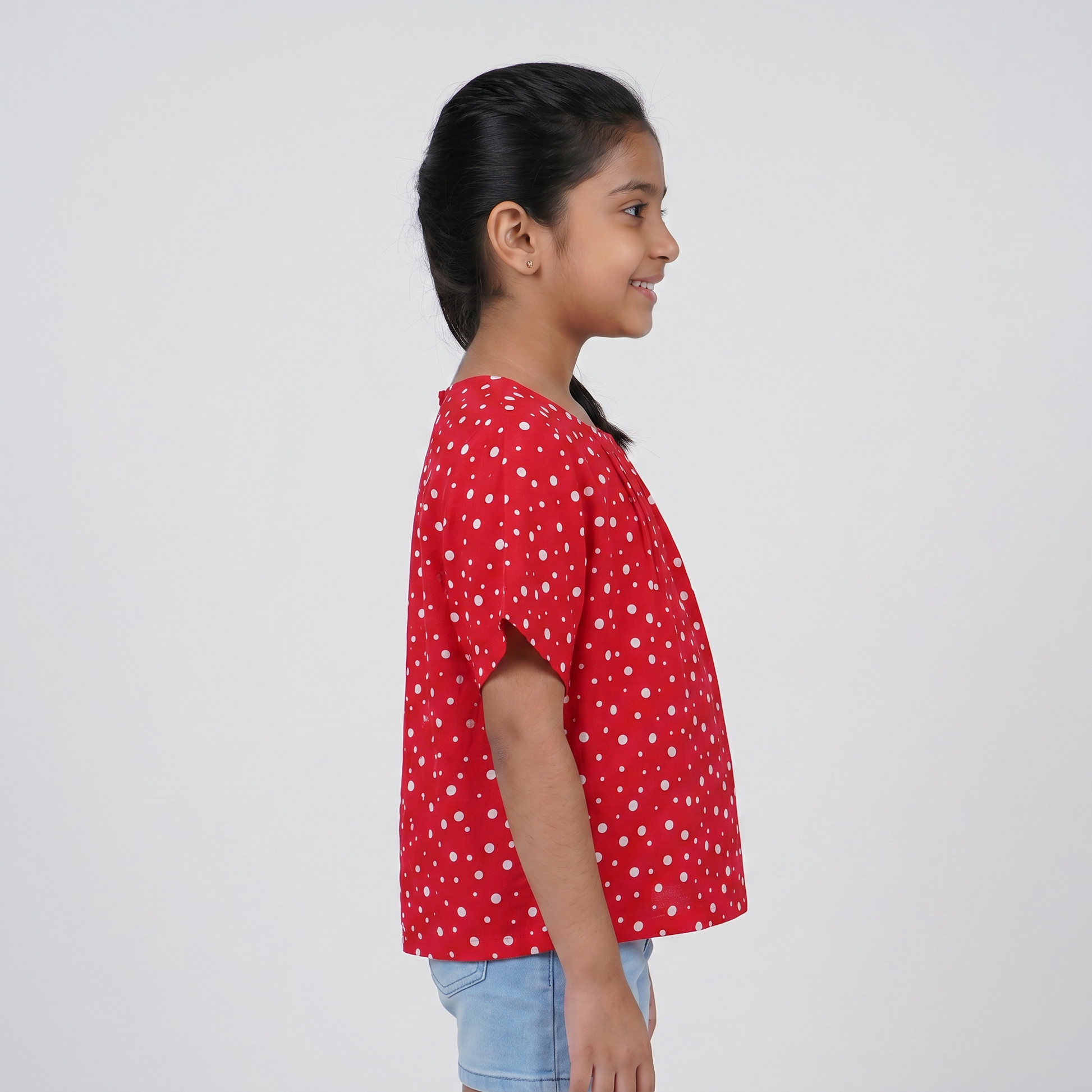 Girls Polka Dot A-Line Top