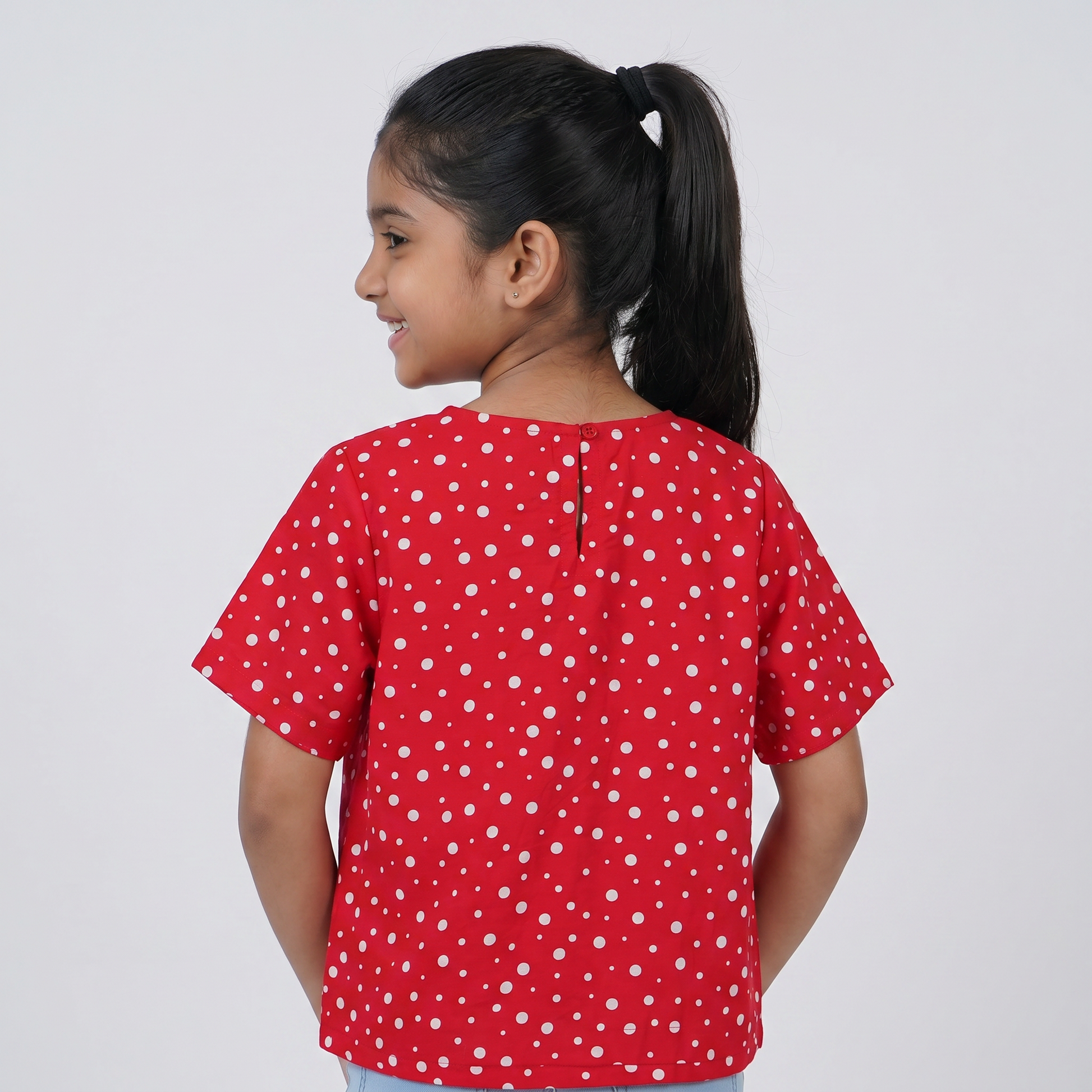 Girls Polka Dot A-Line Top