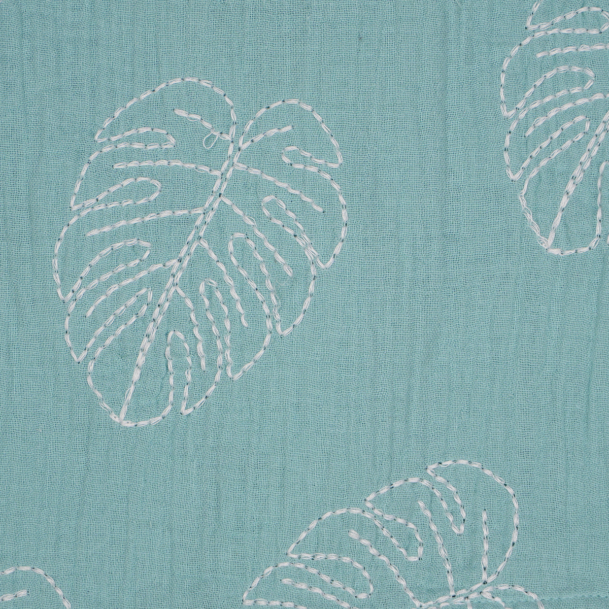 Girls Cotton Embroidered Leaf Tie-Up Top
