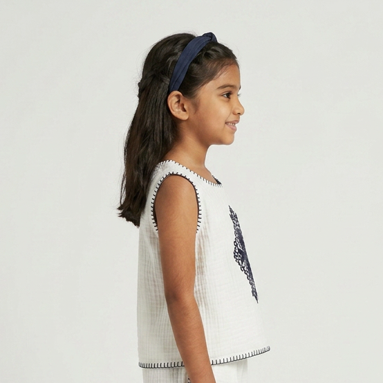 Girls Cotton Embroidered Top