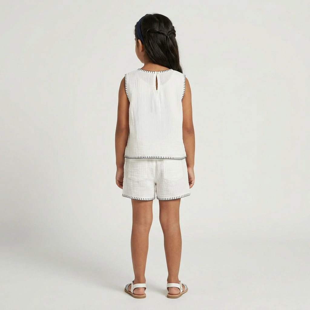 Girls Cotton Embroidered Top