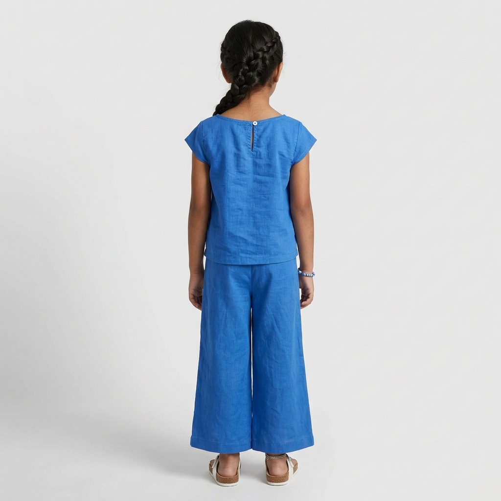 Girls Cotton Embroidered Crop Top