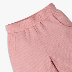 Girls Wide Leg Full Length Solid Mid Rise Trackpants