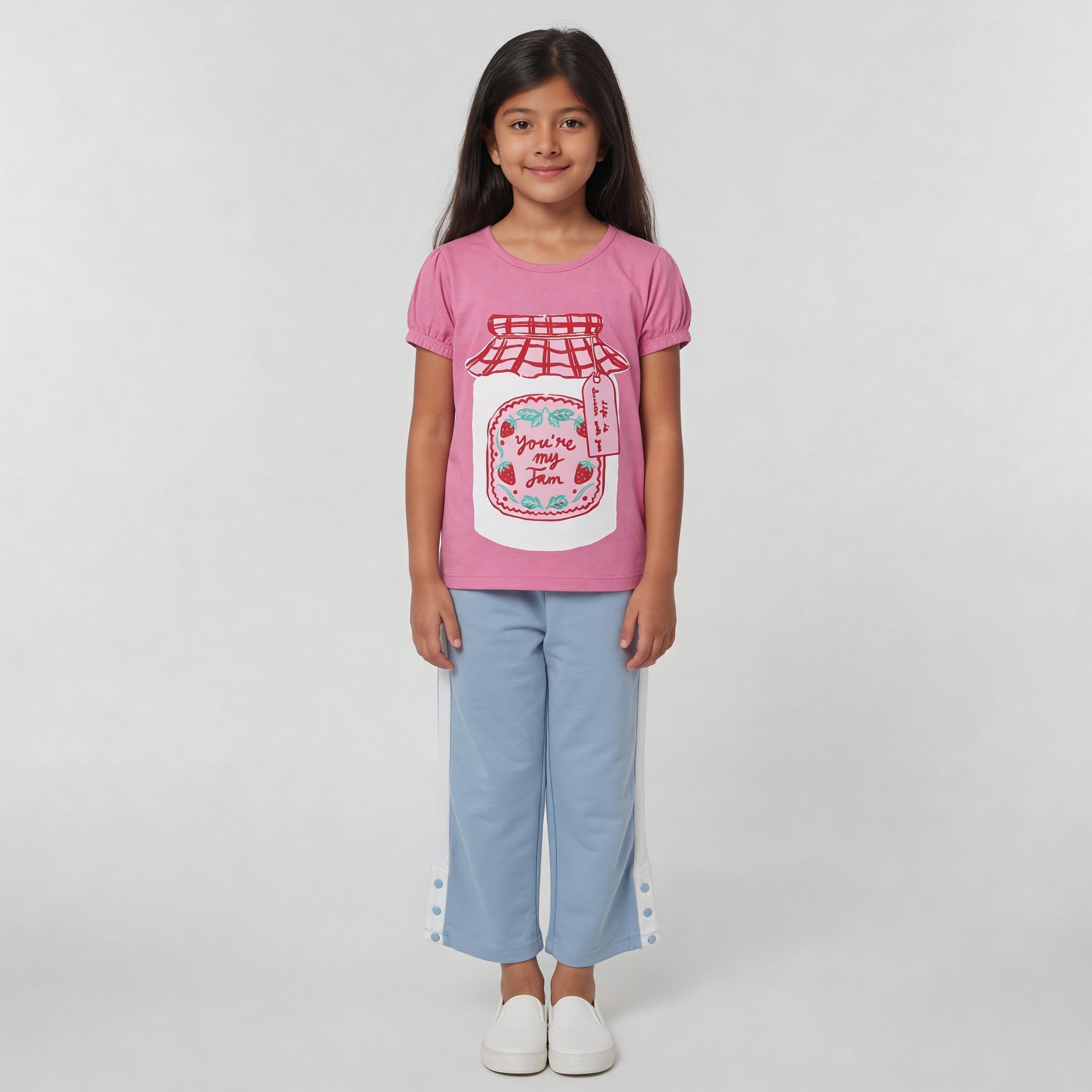 Girls Solid Pop Joggers