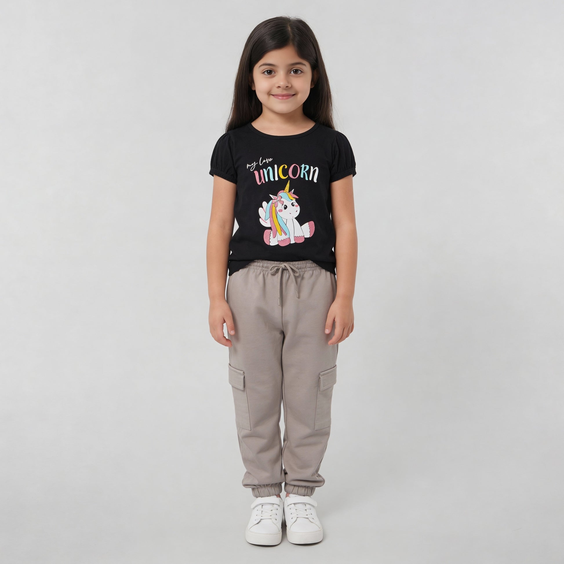 Girls Solid Pop Joggers