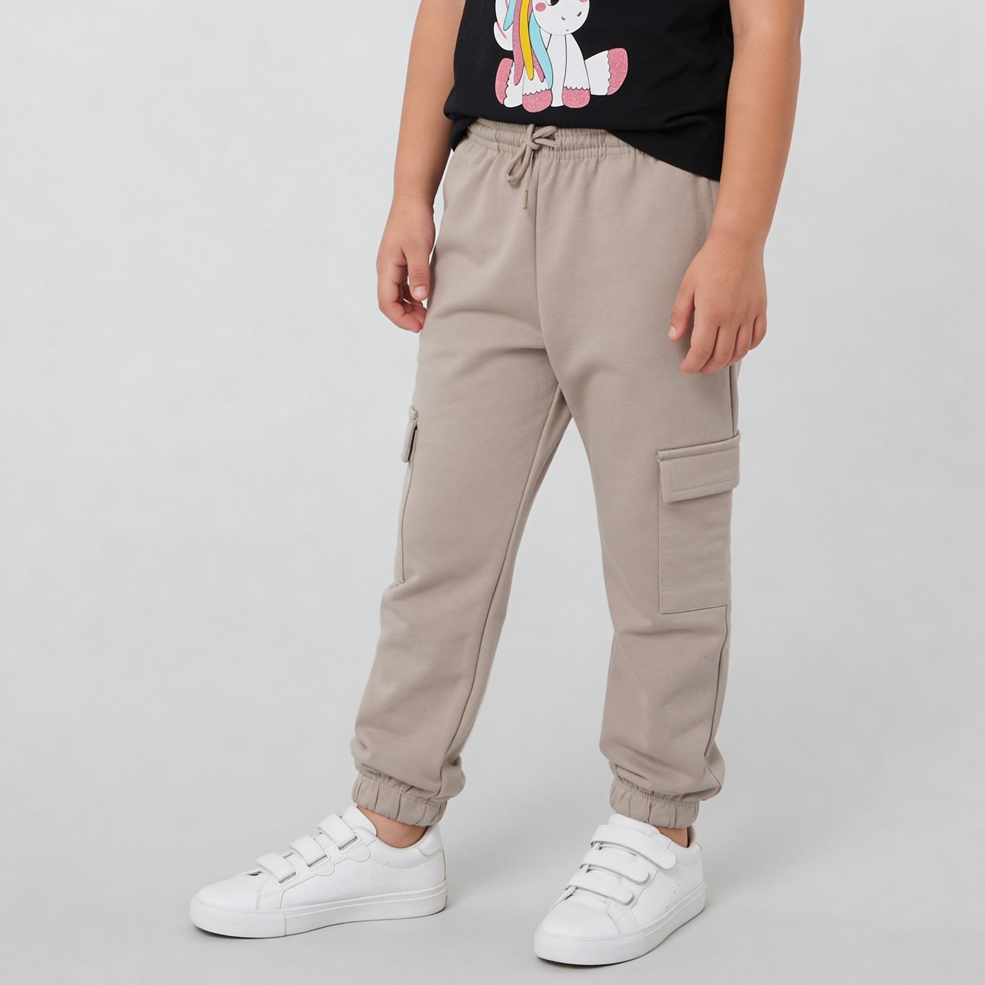 Girls Solid Pop Joggers
