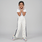 Girls Solid Joggers with Side Tape and Zipper