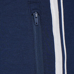 Girls Solid Joggers with Side Tape and Zipper