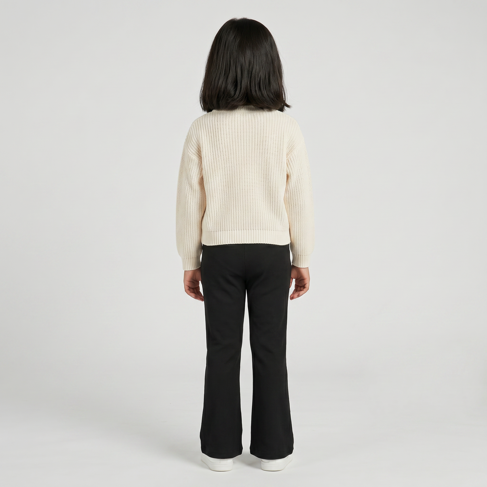 Girls Rib Trackpant With Hem Slit