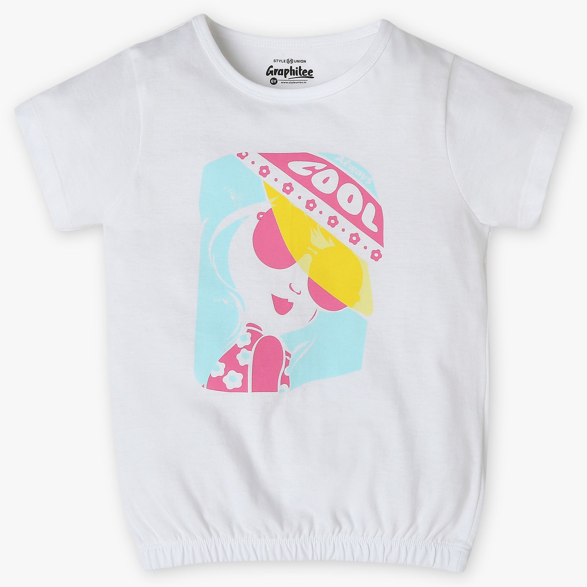 Girls Regular Fit Graphic T-Shirt