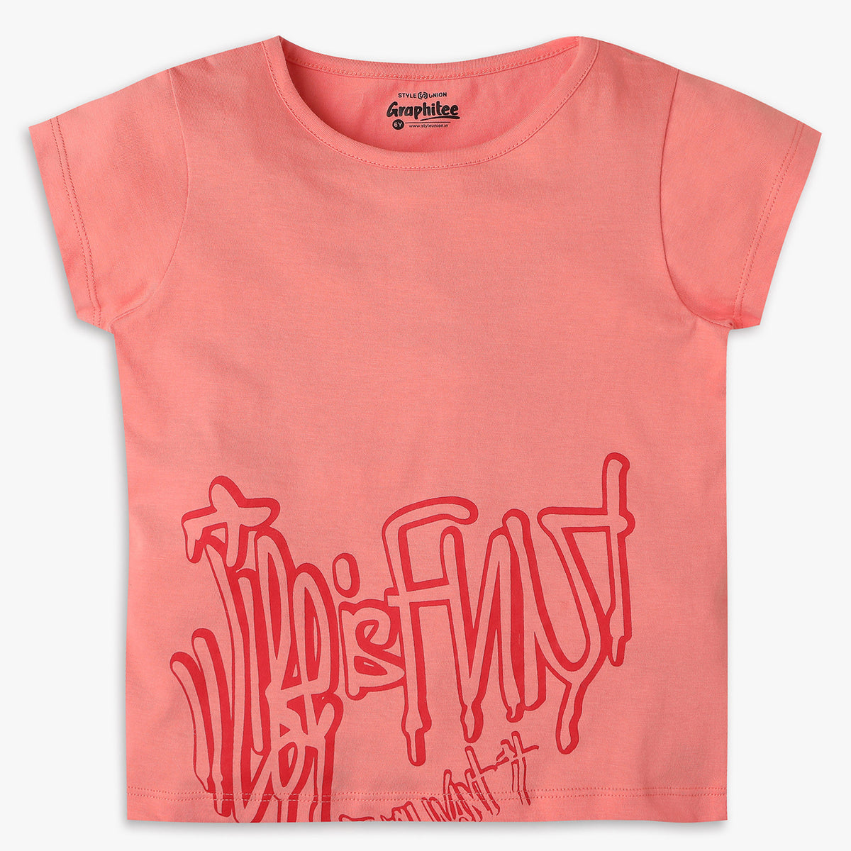 Girls Regular Fit Graphic T-Shirt