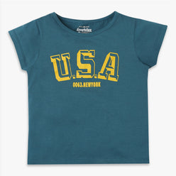 Girls Regular Fit Graphic T-Shirt