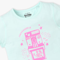 Girls Regular Fit Graphic Crew Neck T-Shirt