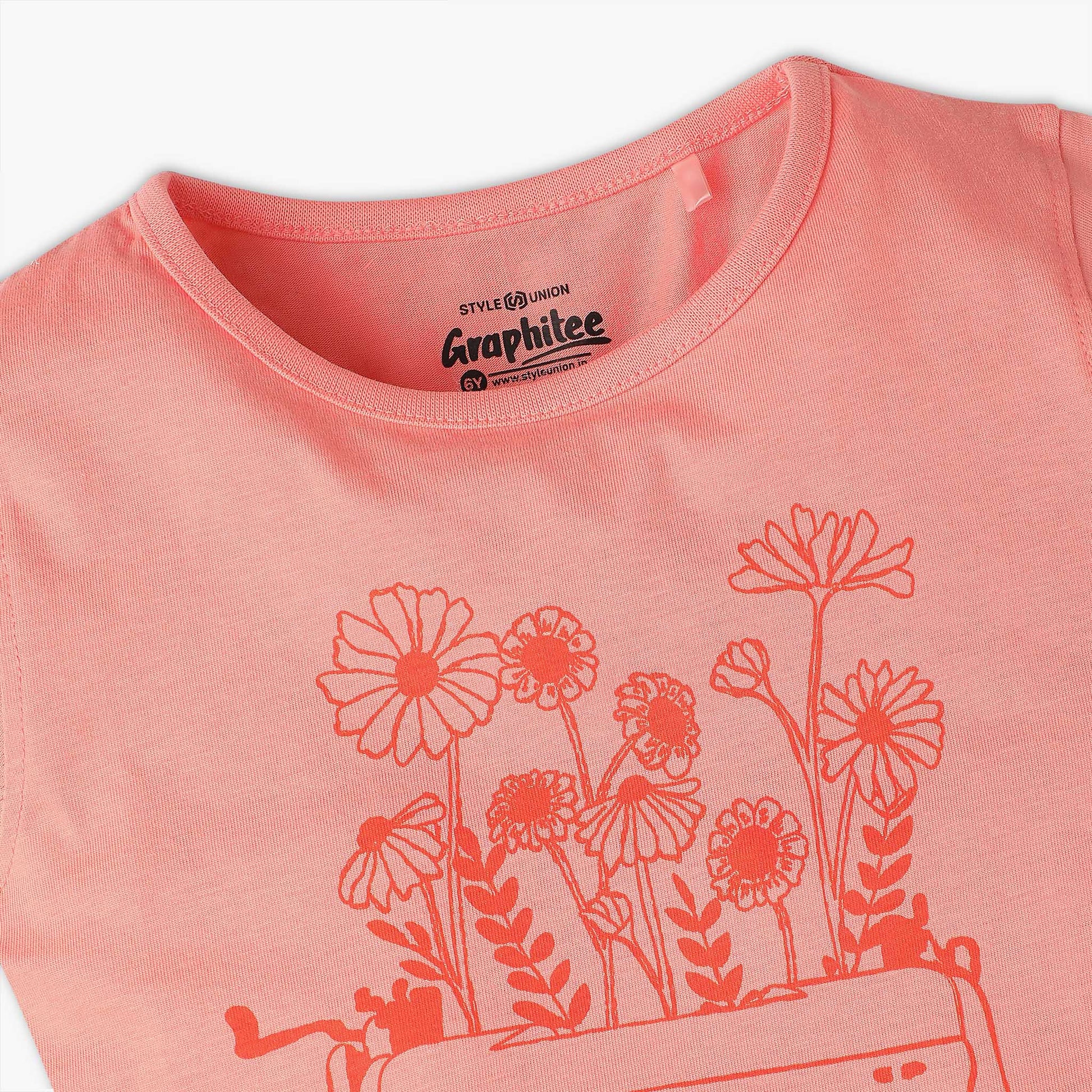 Girls Crew Neck Fun Playtime Graphic T-Shirt