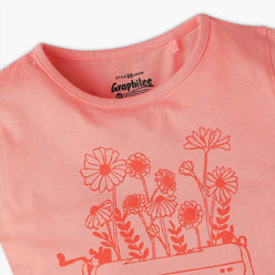 Girls Crew Neck Fun Playtime Graphic T-Shirt