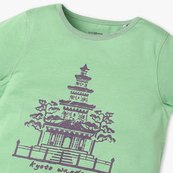 Girls Regular Fit Graphic Crew Neck T-Shirt