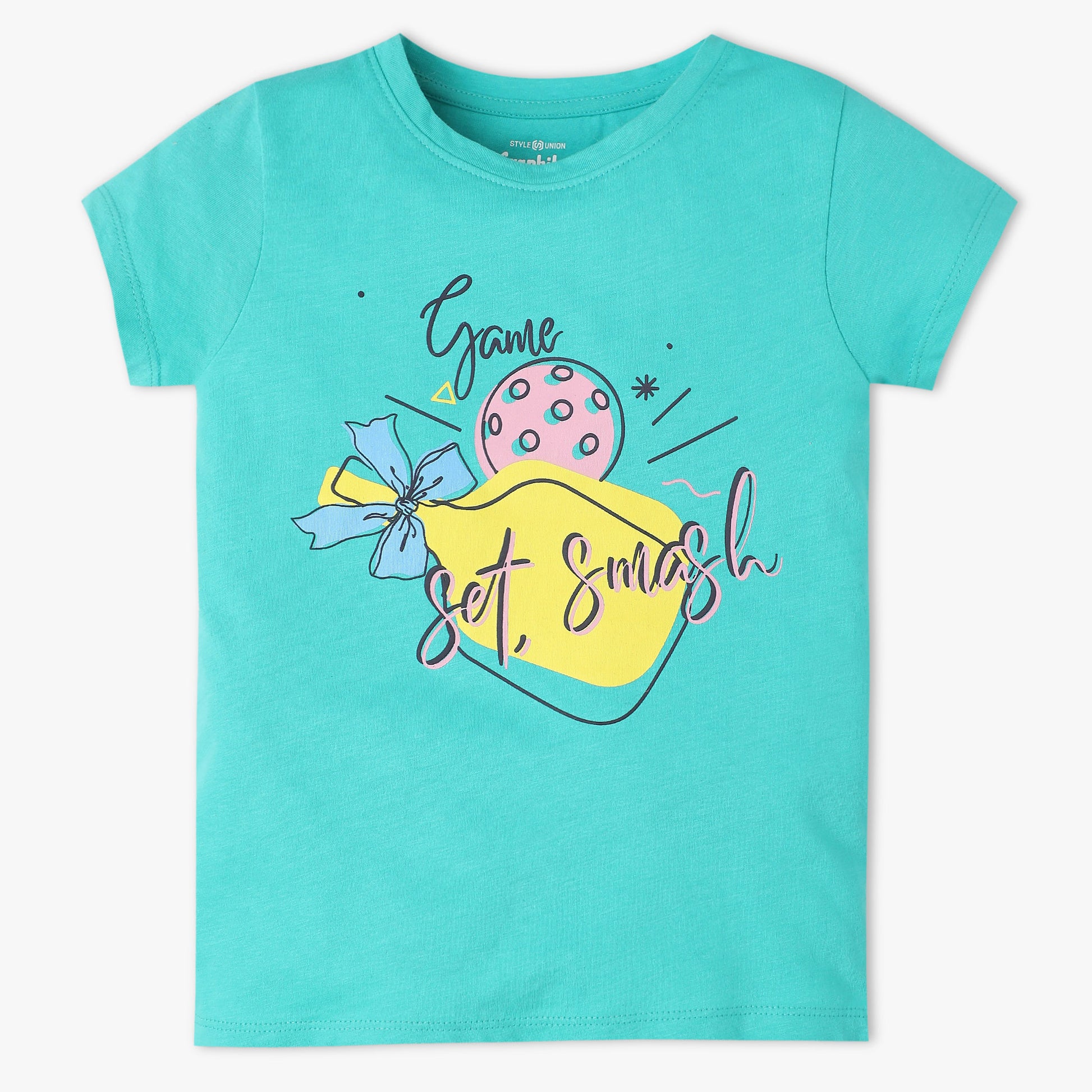 Girls Crew Neck Fun Playtime Graphic T-Shirt