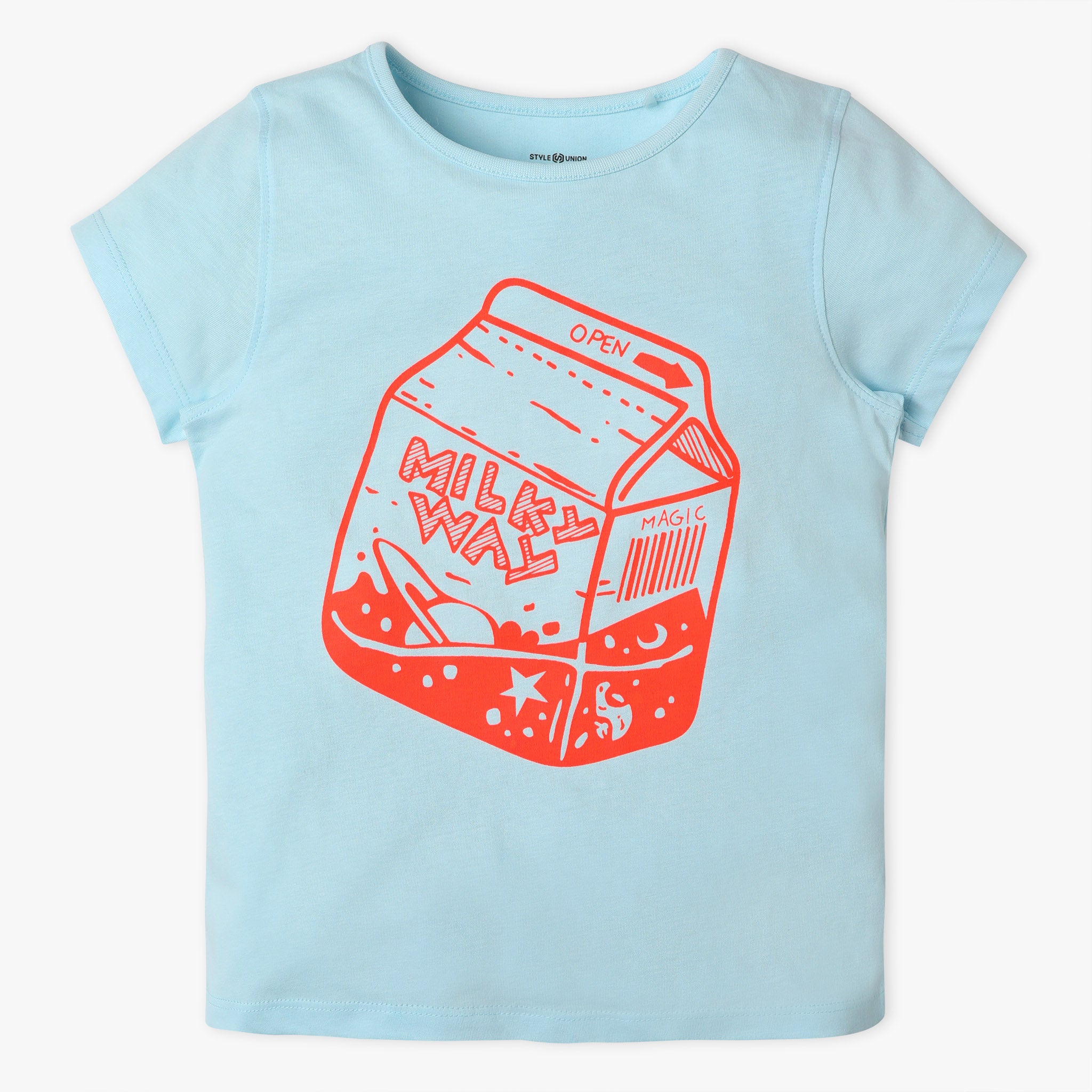 Girls Regular Fit Graphic Crew Neck T-Shirt