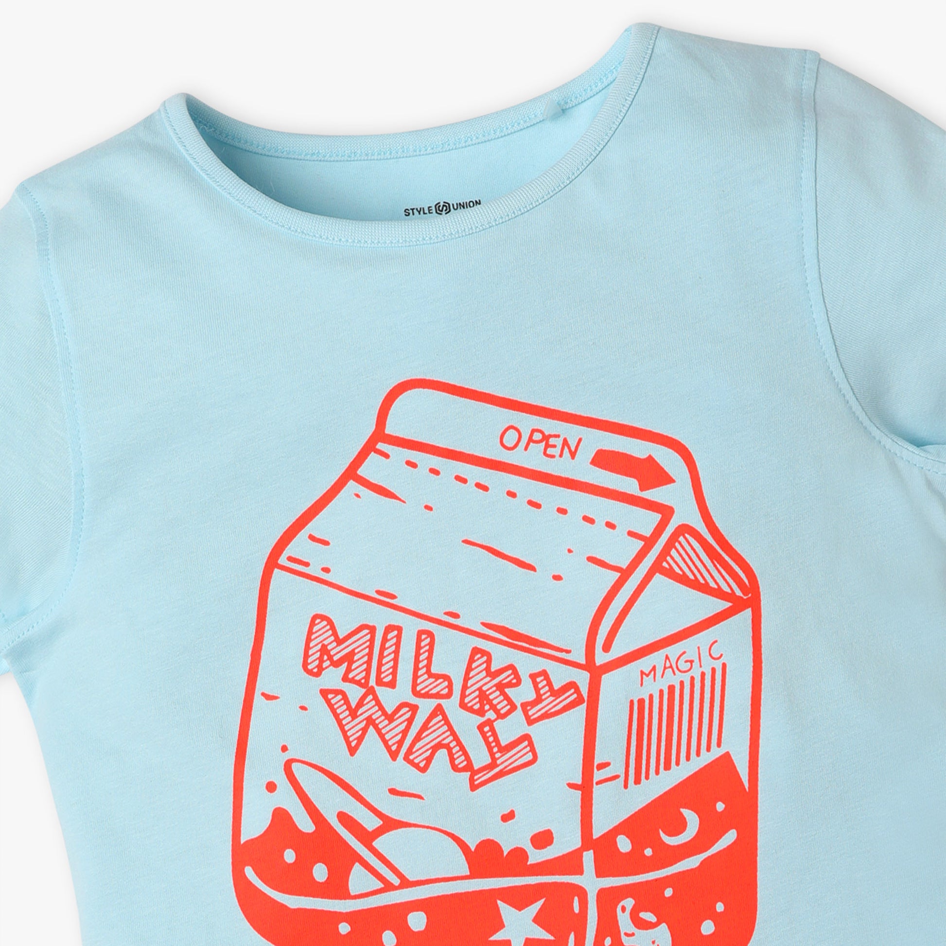 Girls Regular Fit Graphic Crew Neck T-Shirt