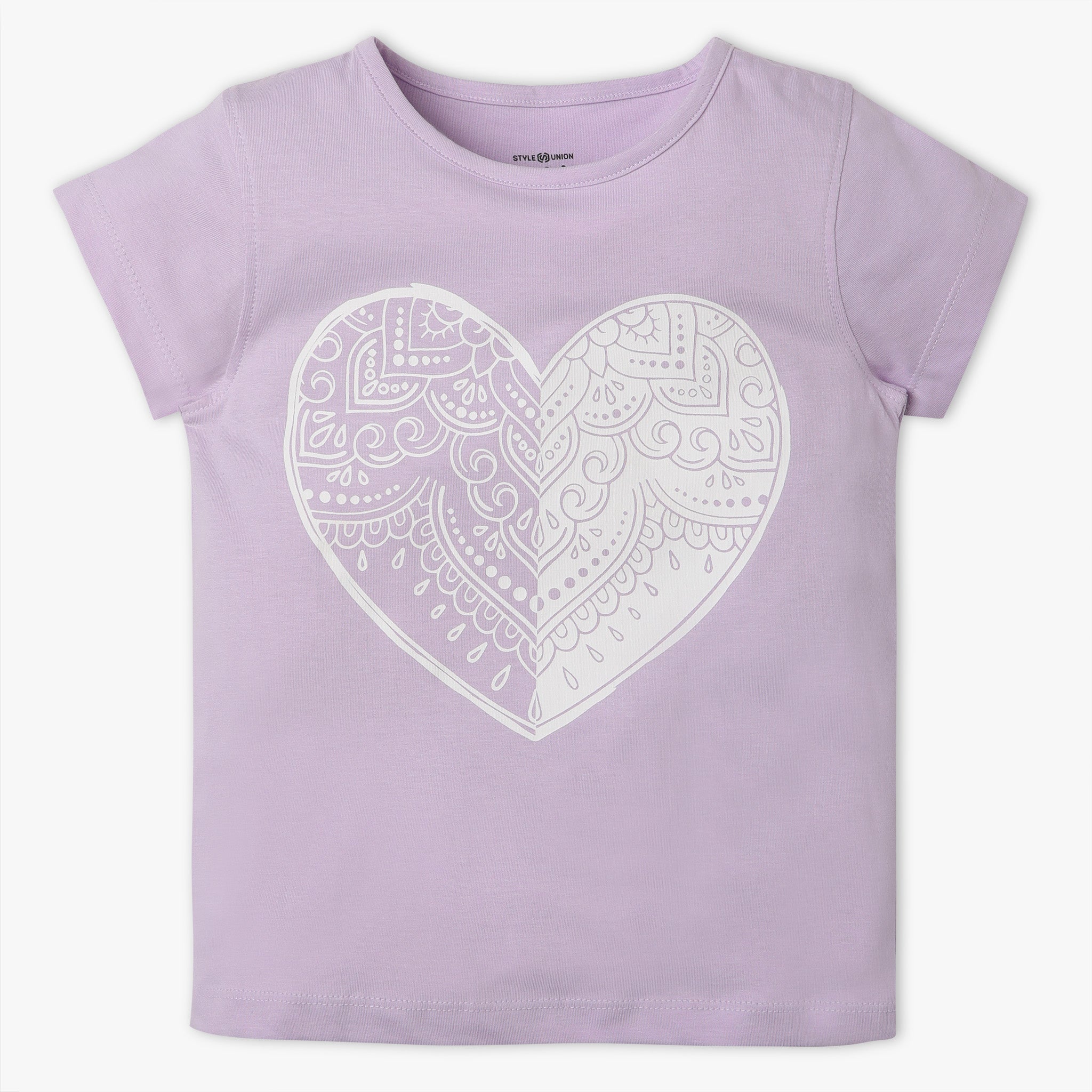 Girls Regular Fit Graphic Crew Neck T-Shirt