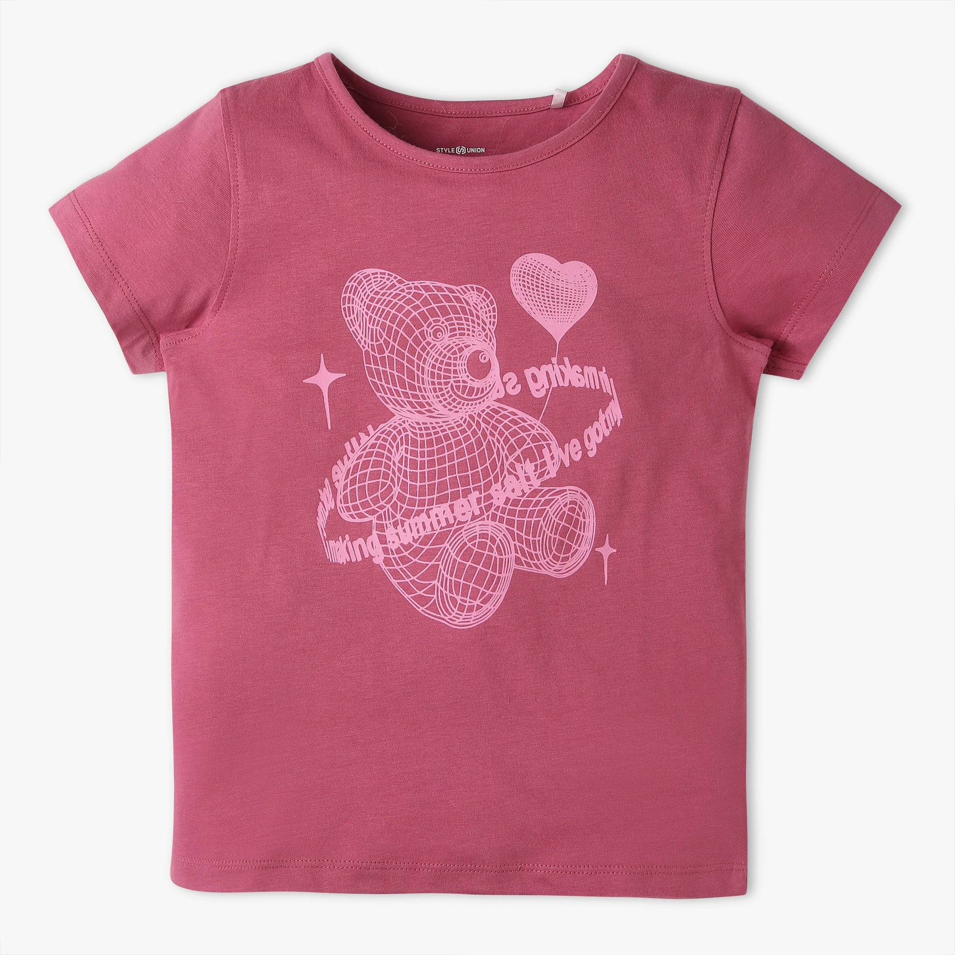 Girls Regular Fit Graphic Crew Neck T-Shirt