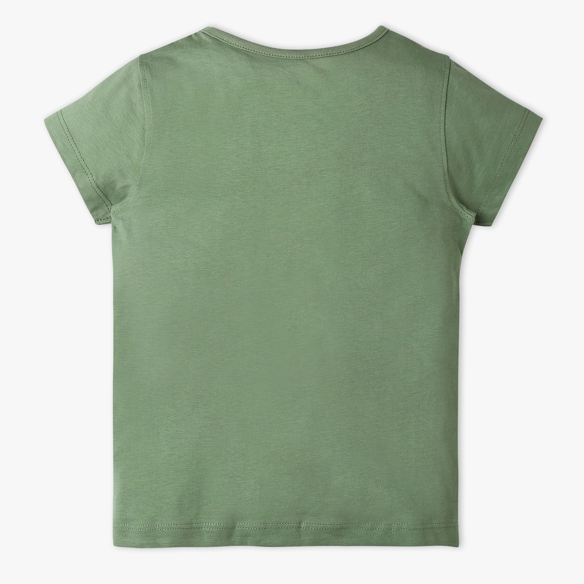 Girls Regular Fit Graphic Crew Neck T-Shirt