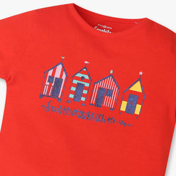 Girls Regular Fit Graphic Crew Neck T-Shirt