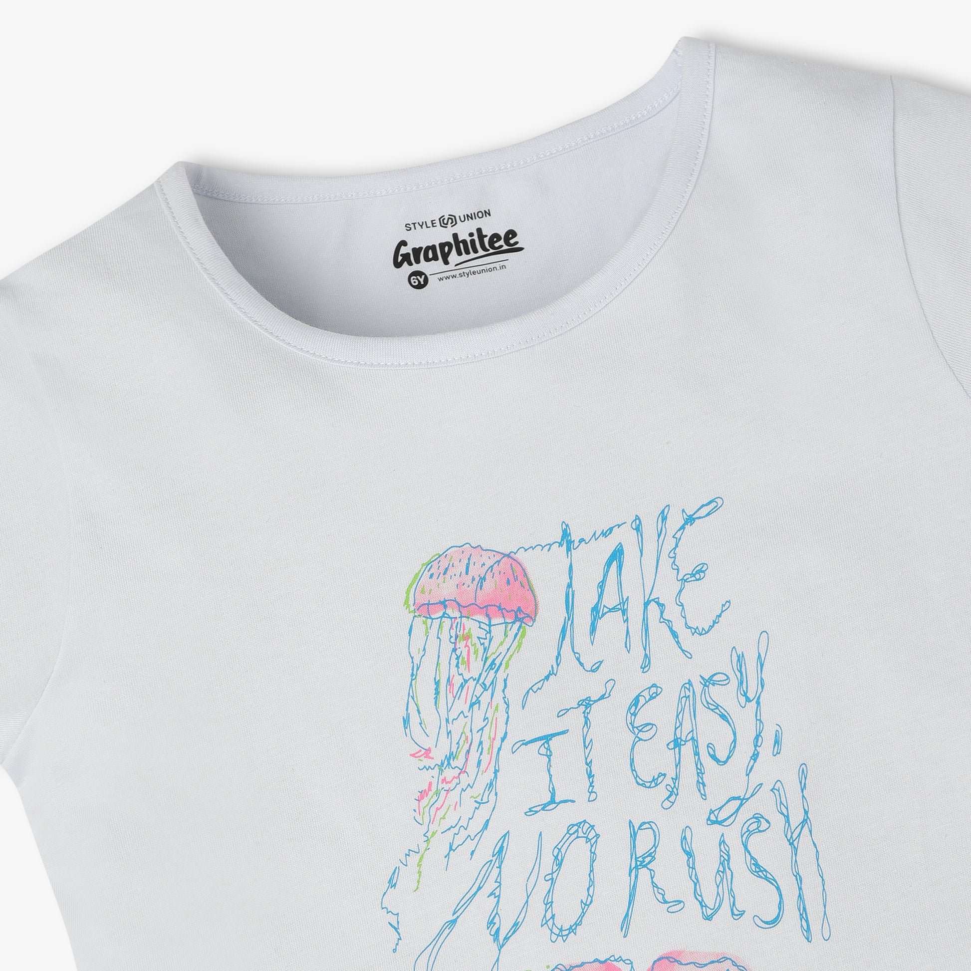 Girls Regular Fit Graphic Crew Neck Short Sleeve T-Shirt