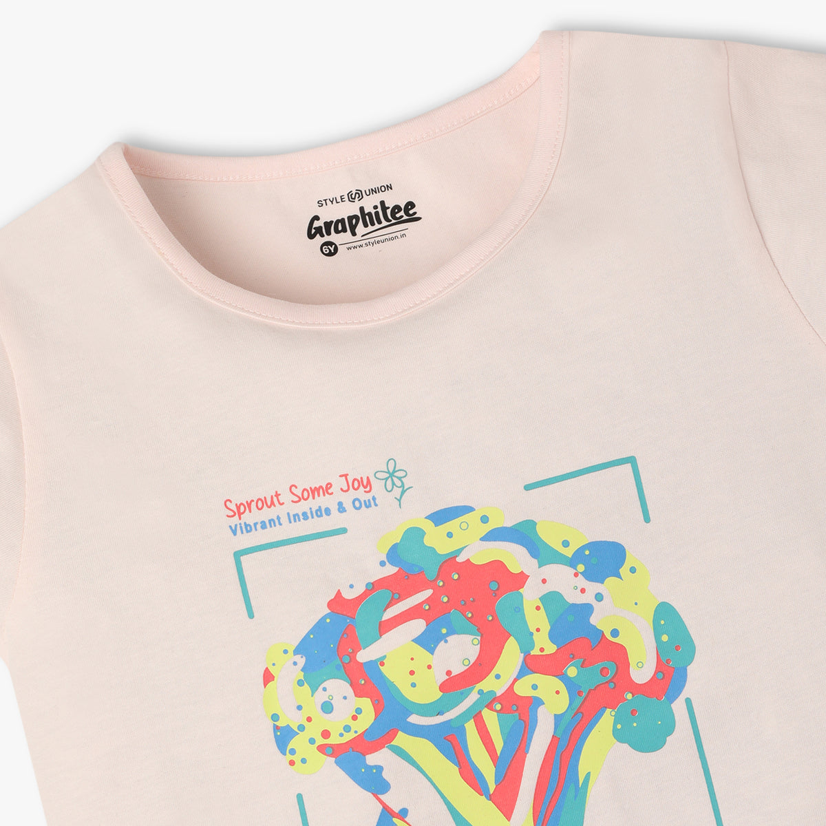 Girls Regular Fit Graphic Crew Neck Short Sleeve T-Shirt
