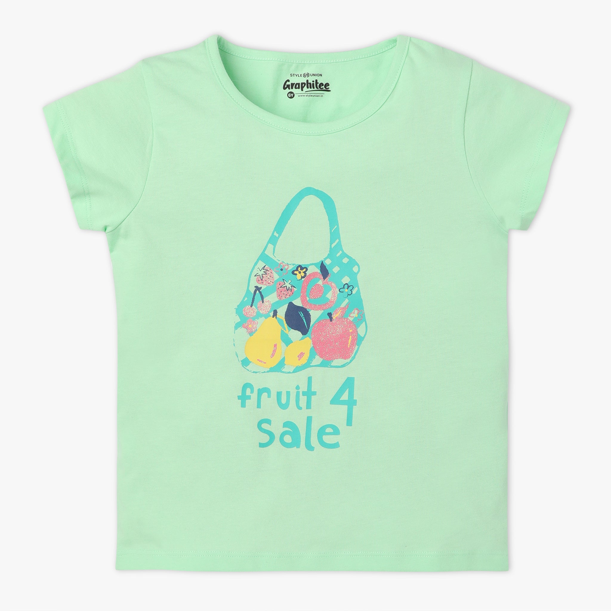 Girls Regular Fit Graphic Crew Neck Short Sleeve T-Shirt