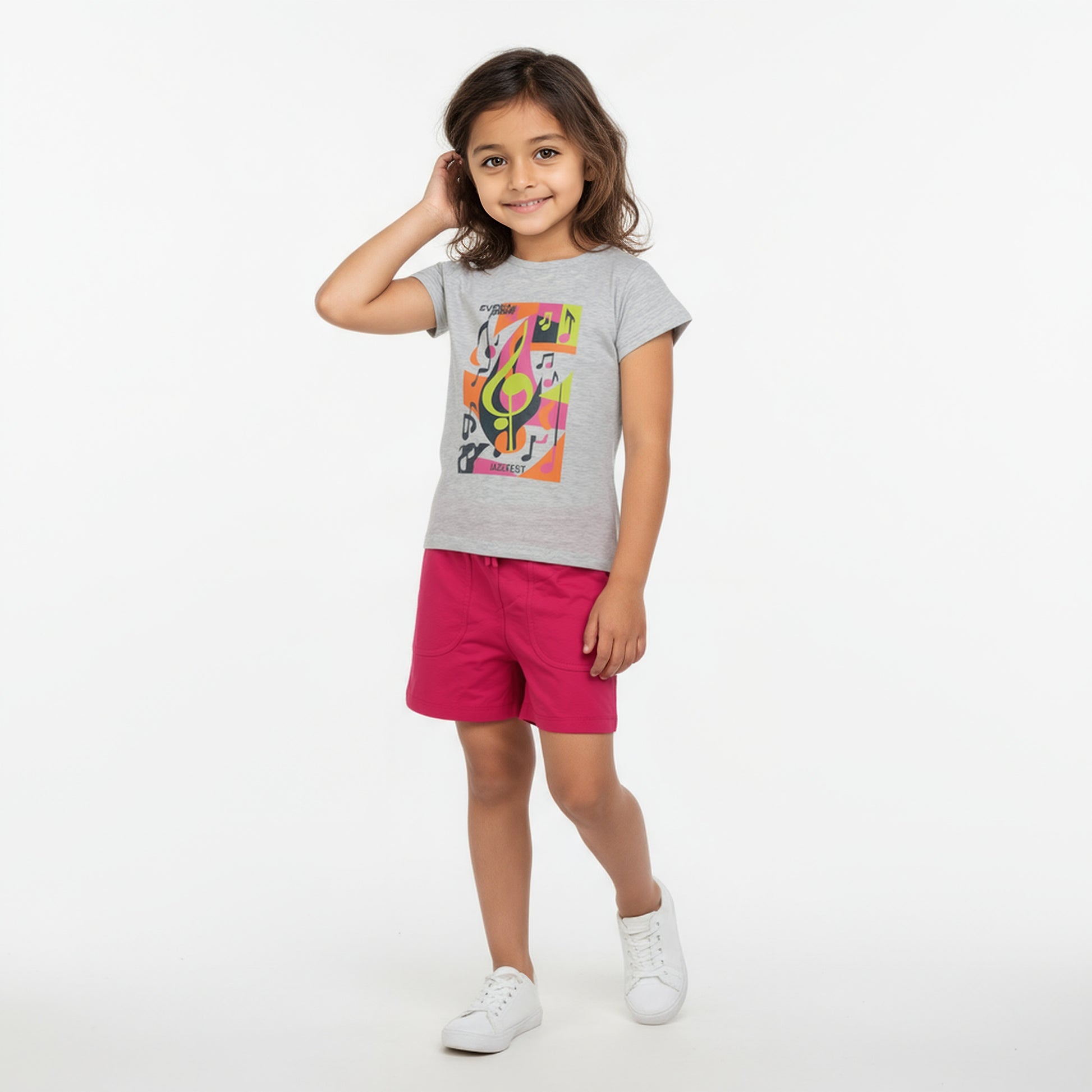Girls Printed Cotton Graphitee