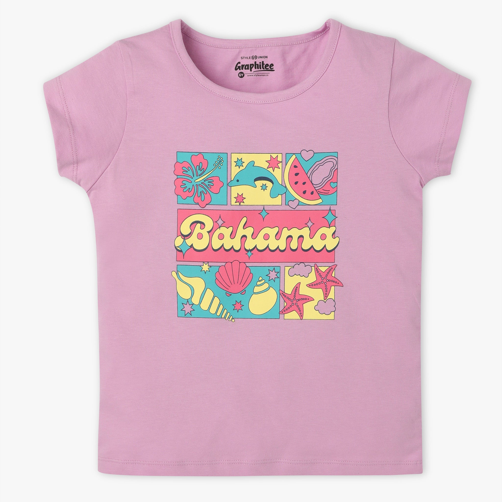 Girls Regular Fit Graphic Crew Neck Short Sleeve T-Shirt