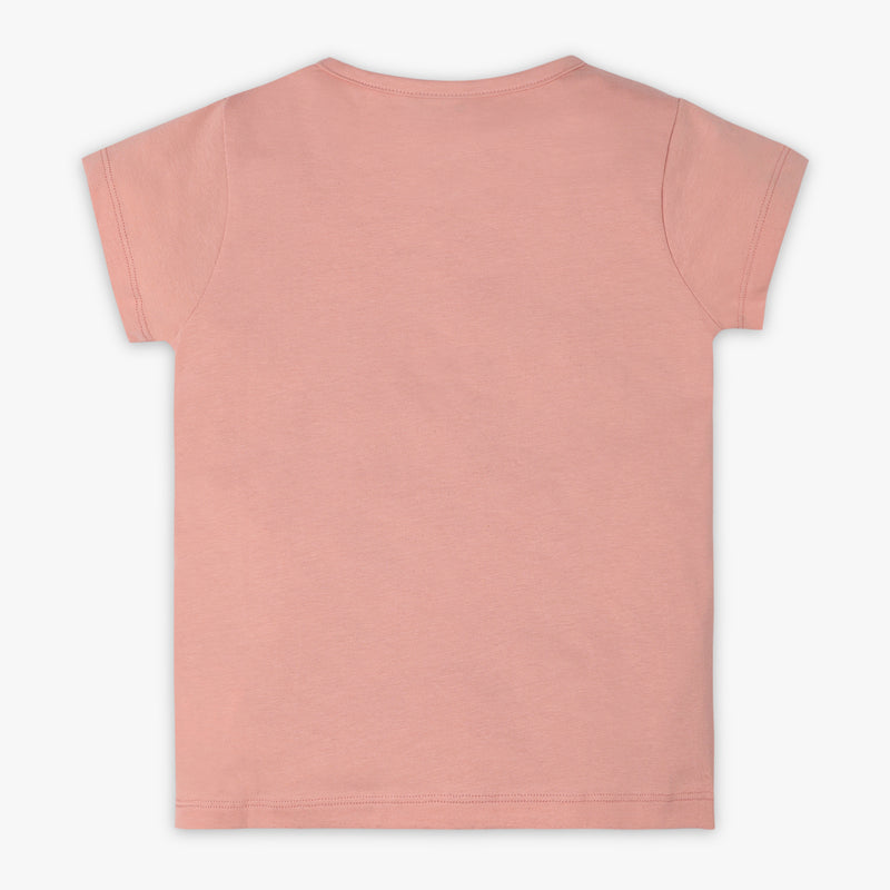 Girls Regular Fit Graphic Crew Neck Short Sleeve T-Shirt