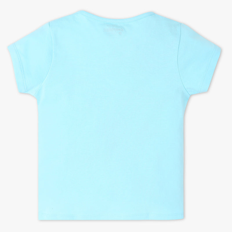 Girls Crew Neck "Fun Playtime Graphic T-Shirt | Basic Crew Neck Body with Half Sleeve | Regular Fit And Length | Breathable & Absorbent 100% Cotton Single Jersey Fabric"