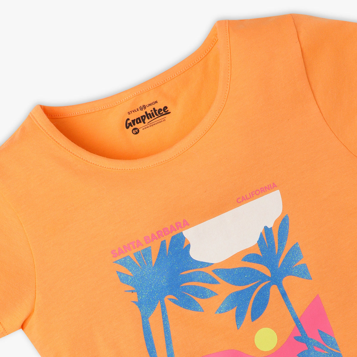 Girls Regular Fit Graphic Crew Neck Short Sleeve T-Shirt