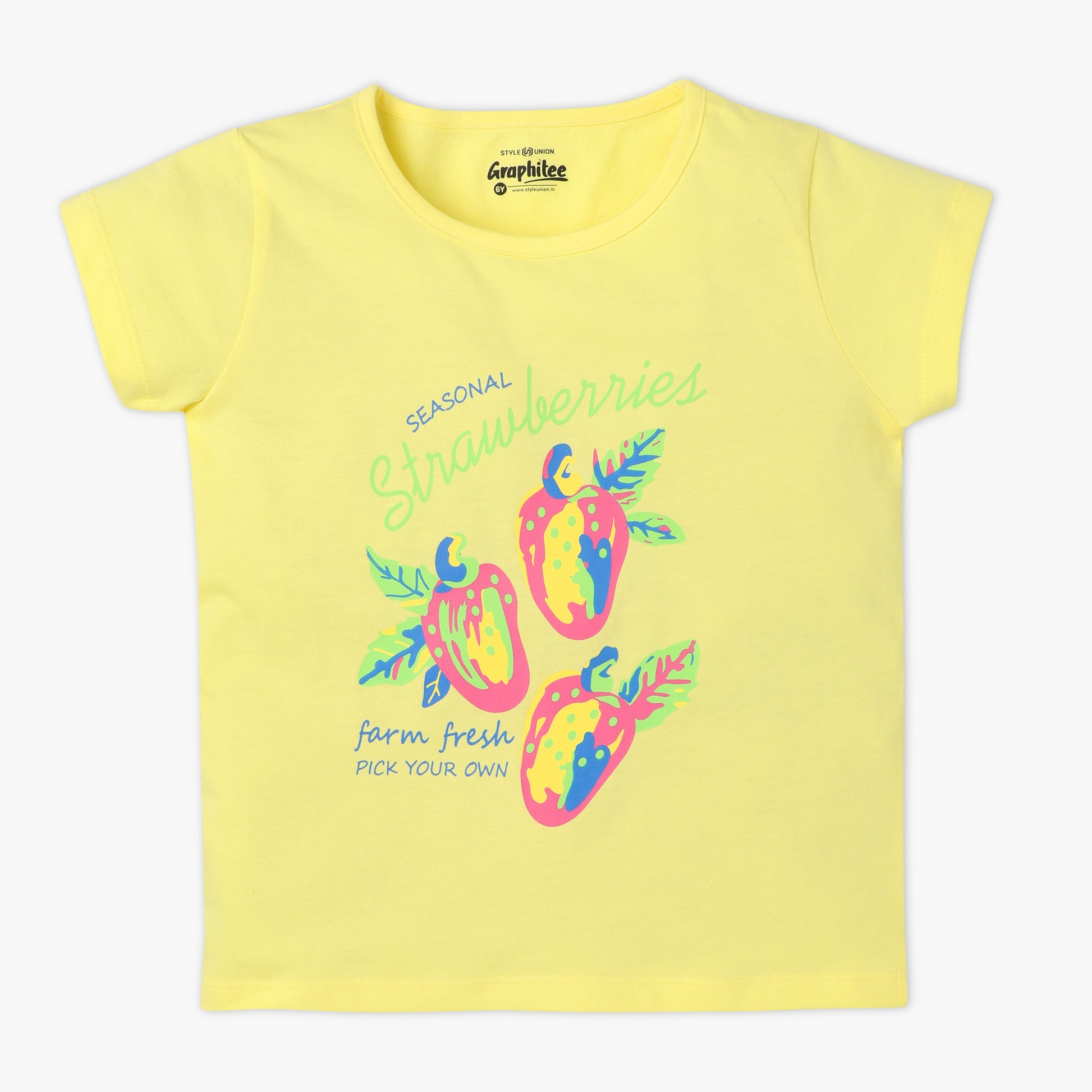 Girls Regular Fit Graphic Crew Neck Short Sleeve T-Shirt