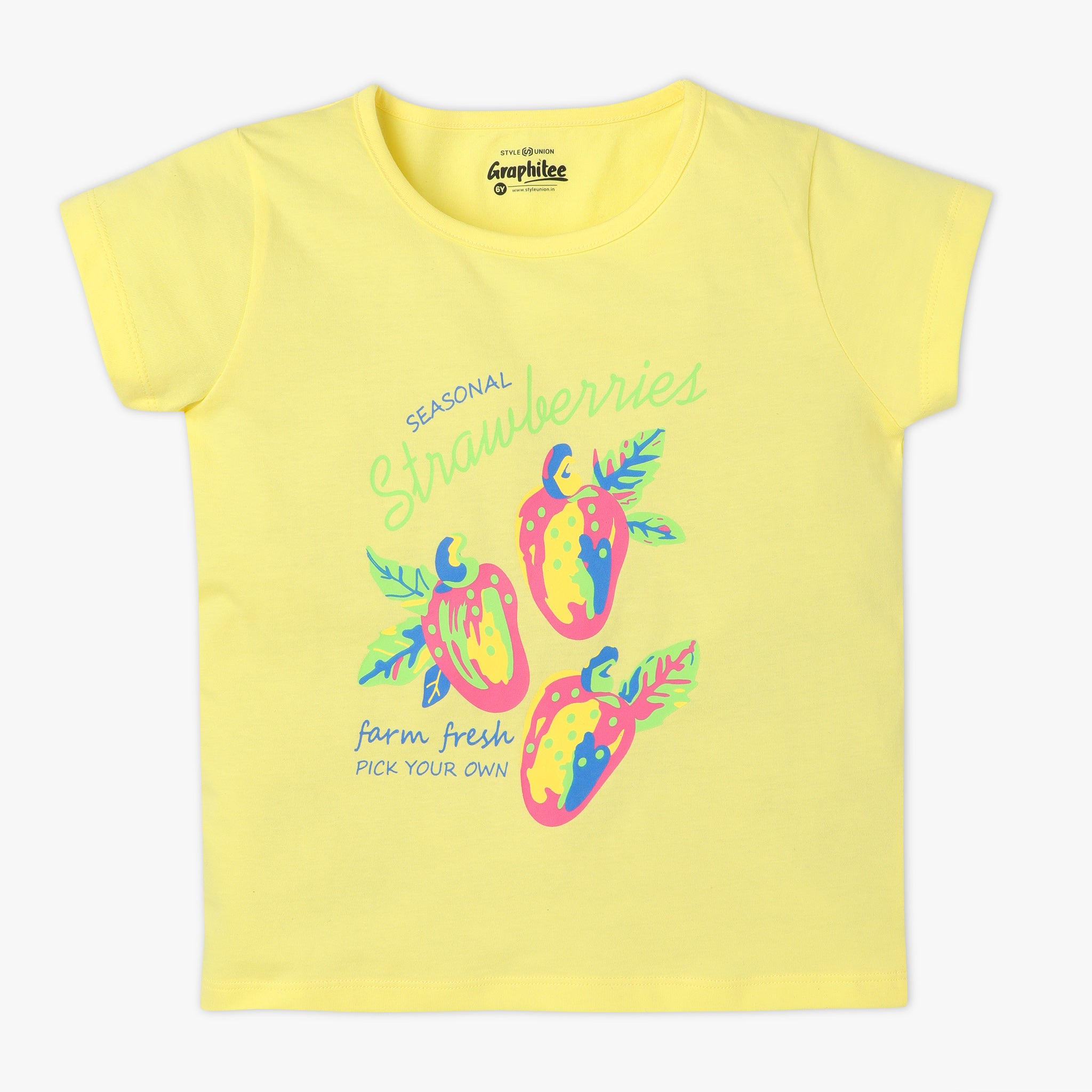 Girls Regular Fit Graphic Crew Neck Short Sleeve T-Shirt