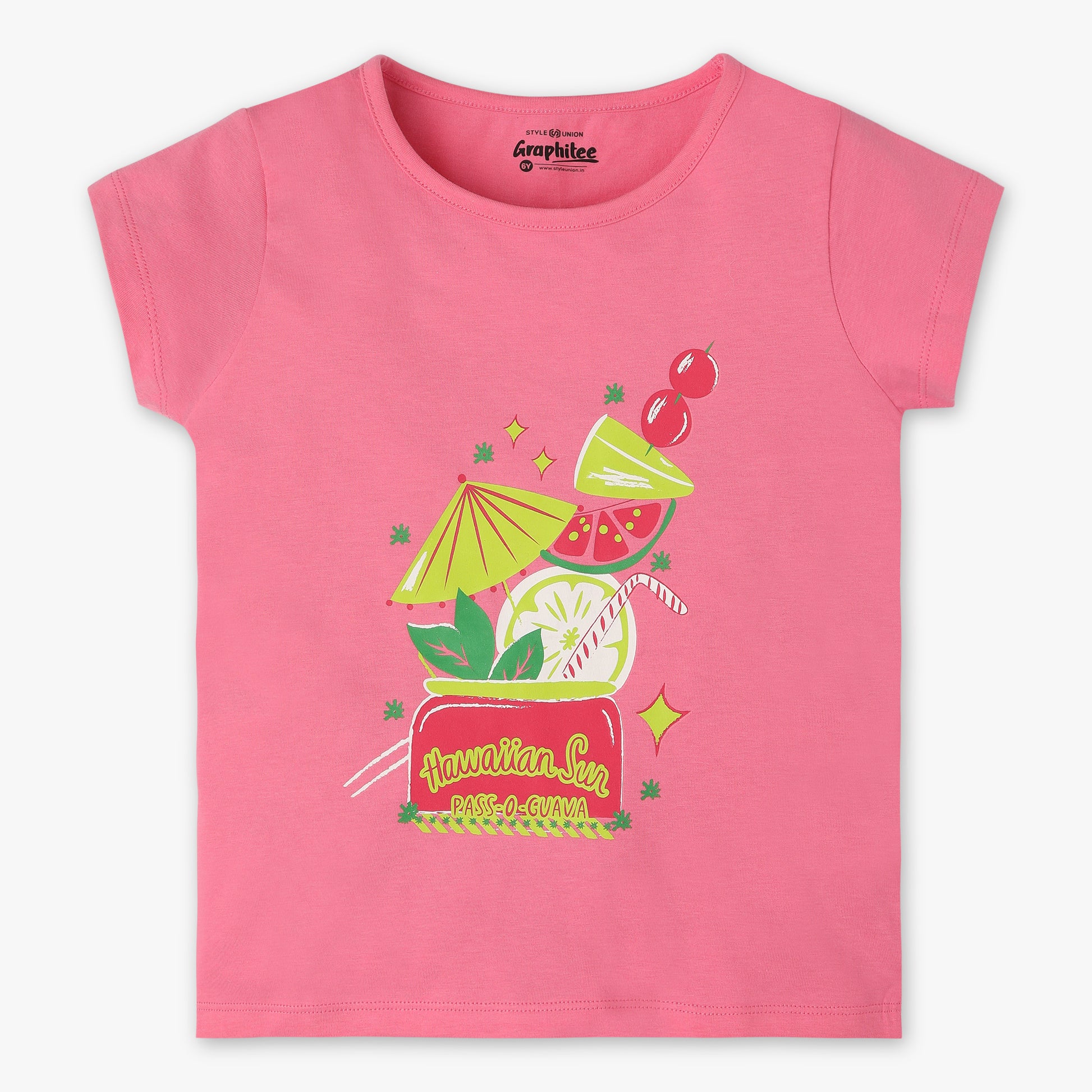 Girls Regular Fit Graphic Crew Neck Short Sleeve T-Shirt